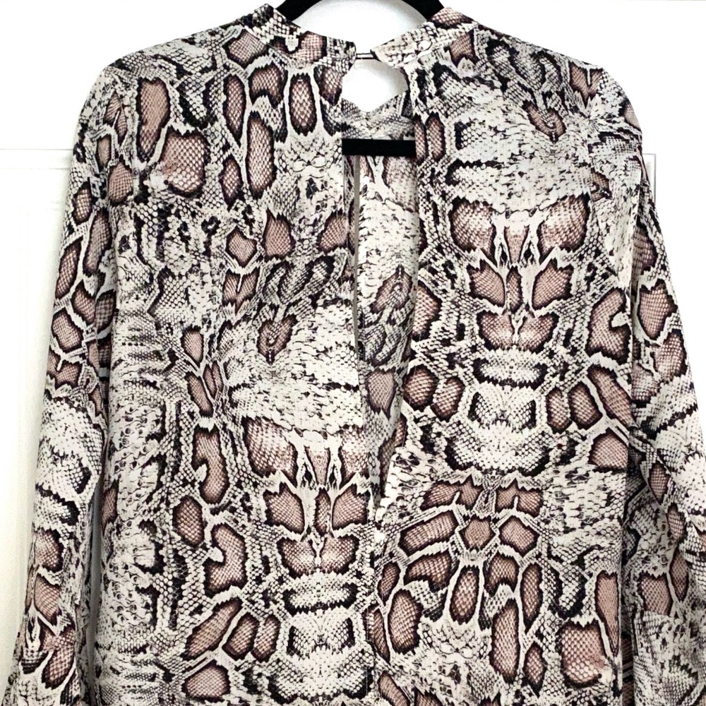 MNG Mango Long Sleeve Snakeskin Dress - 6 - Picture 7 of 7
